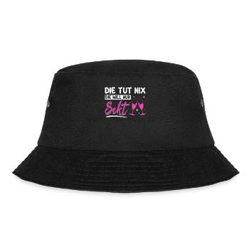 Die tut nix die will nur Sekt Mädelsabend Kostüm - Bucket Hat - Schwarz - Vorne - Lela (165cm)