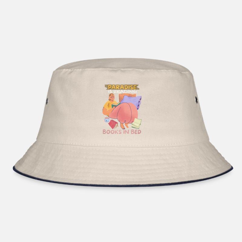 Buch, Bücher im Bett lesen, Bücherwurm Boho-Stil Bucket Hat