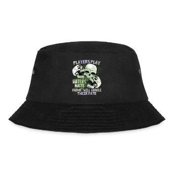 Comic Totenkopf Skull lustiger Schicksal-Spruch - Bucket Hat - Schwarz - Vorne - Lela (165cm)