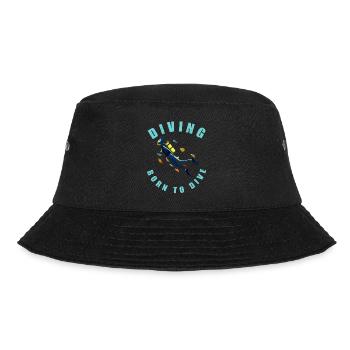 Diving Born To Dive Diver Taucher - Bucket Hat - Schwarz - Vorne - Lela (165cm)