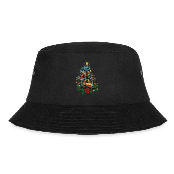 Tractor Tree Farmer Vintage Christmas Tree Xmas Sa - Bucket Hat - Schwarz - Vorne - Lela (165cm)
