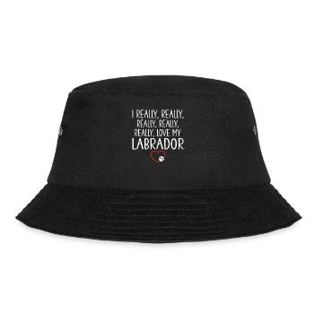 Labrador Liebhaber Geschenke - Bucket Hat - Schwarz - Vorne - Lela (165cm)