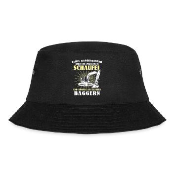 Bagger Baggerfahrer - Bucket Hat - Schwarz - Vorne - Lela (165cm)