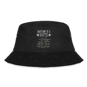 Scottish Terrier Scottie Hund - Bucket Hat - Schwarz - Vorne - Lela (165cm)