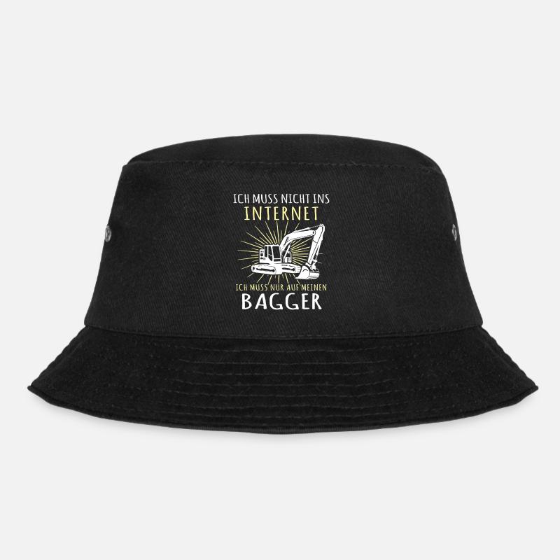 Baggerfahrer Bagger - Bucket Hat - Schwarz