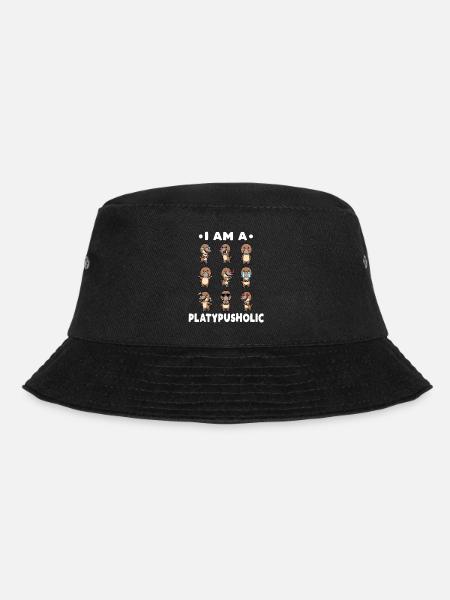 Kawaii Schnabeltier Emoticon - Bucket Hat - Schwarz