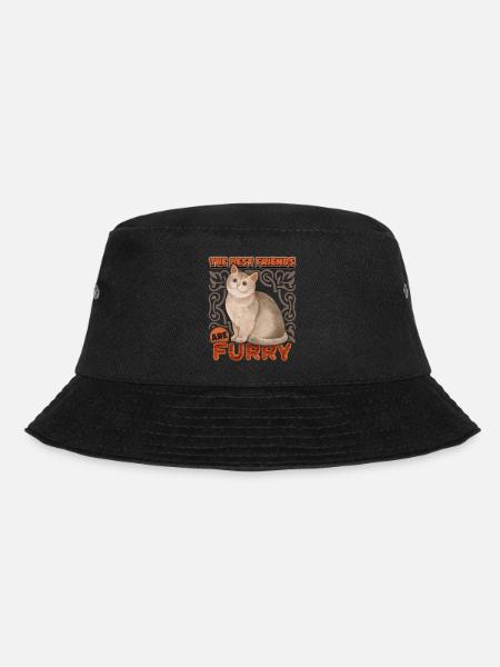 Katze Aquarell, vintage Katze lustiger Spruch - Bucket Hat - Schwarz