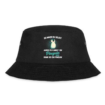 Pinguin Zwergpinguine Kaiserpinguin - Bucket Hat - Schwarz - Vorne - Lela (165cm)