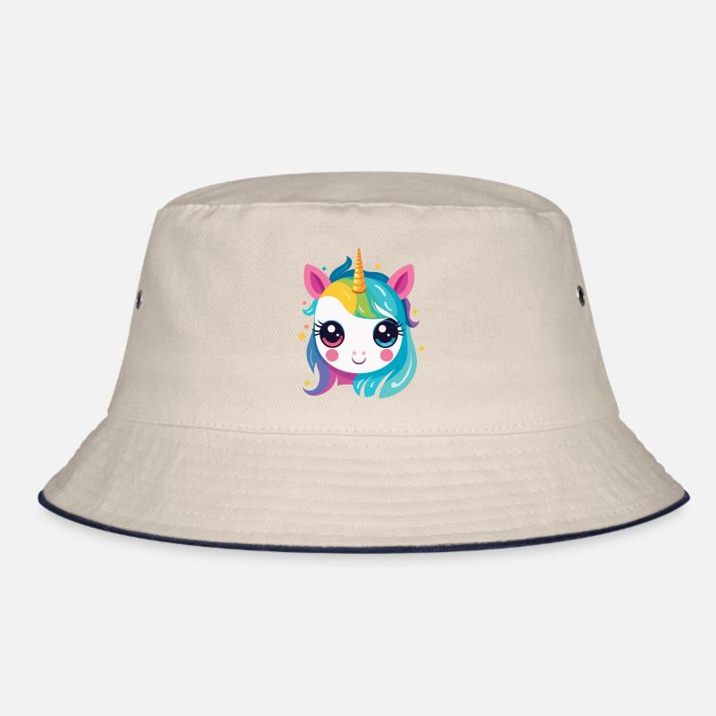 Ein Regenbogen-Einhorn Bucket Hat