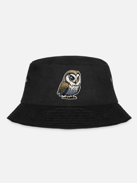 owl 2 - Bucket Hat - black