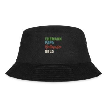 Vintage Vater Ehemann Papa Grillmeister Held - Bucket Hat - Schwarz - Vorne - Lela (165cm)