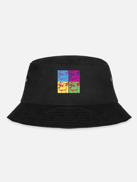 Furry Fandom Fursuits Pop Art - Bucket Hat - black