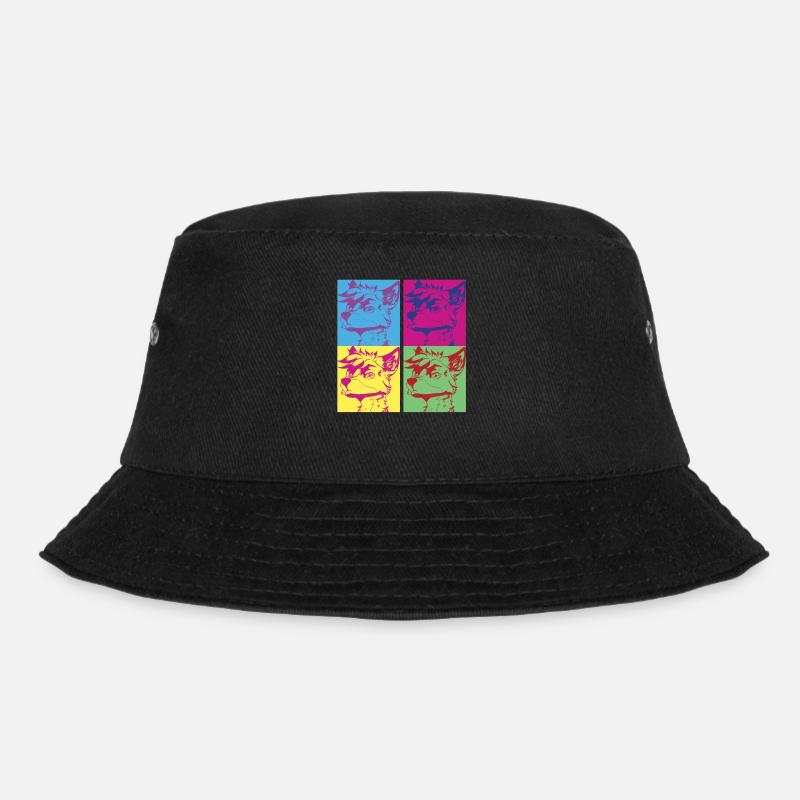 Furry Fandom Fursuits Pop Art - Bucket Hat - Schwarz