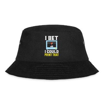 Ich wette, ich könnte diesen Machinisten 3D-drucke - Bucket Hat - Schwarz - Vorne - Lela (165cm)