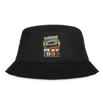 vintage retro cassette tape May 1933 90 years old - Bucket Hat - black - Front - Lela (165cm)
