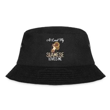 Siamesische Katze Geschenke - Bucket Hat - Schwarz - Vorne - Lela (165cm)