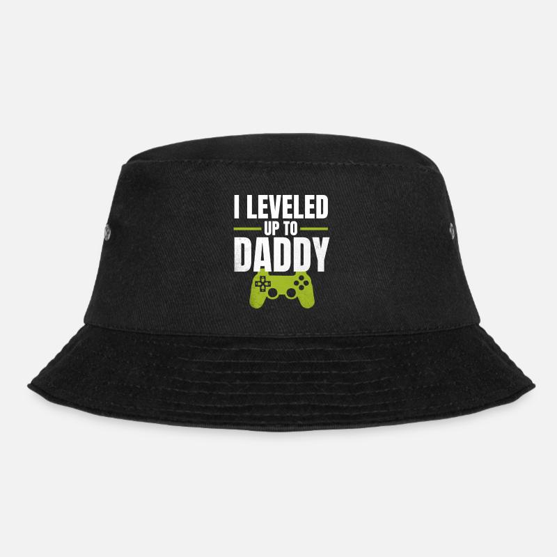 I Leveled Up to Daddy - Bucket Hat - Schwarz