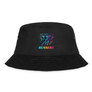Dynamische Läufer Lauf Wettkampf - Bucket Hat - Schwarz - Vorne - Lela (165cm)