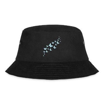 Blaue Schmetterlinge Schmetterling Schwarm Bunt - Bucket Hat - Schwarz - Vorne - Lela (165cm)