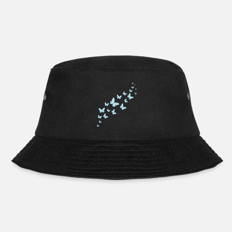 Blaue Schmetterlinge Schmetterling Schwarm Bunt - Bucket Hat - Schwarz
