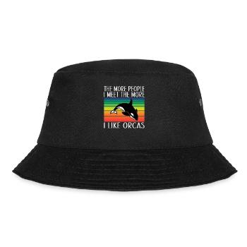 Orca Wal Geschenke - Bucket Hat - Schwarz - Vorne - Lela (165cm)