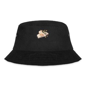 Dandelion Books Flower Librarian Reading Cool Pun - Bucket Hat - black - Front - Lela (165cm)
