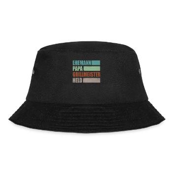 Ehemann Papa Grillmeister Held Vatertag - Bucket Hat - Schwarz - Vorne - Lela (165cm)