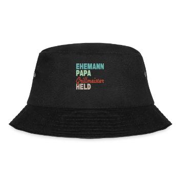 Ehemann Papa Grillmeister Held - Bucket Hat - Schwarz - Vorne - Lela (165cm)