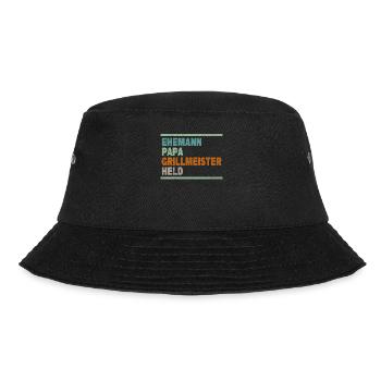 Ehemann Papa Grillmeister Held Vatertag - Bucket Hat - Schwarz - Vorne - Lela (165cm)
