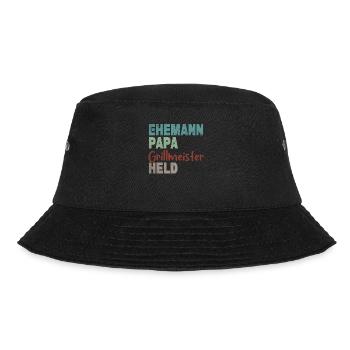 Ehemann Papa Grillmeister Held Vatertag - Bucket Hat - Schwarz - Vorne - Lela (165cm)