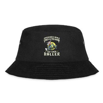 Unterschätze niemals einen alten Mann auf Roller - Bucket Hat - Schwarz - Vorne - Lela (165cm)