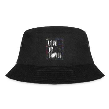 Reiselust Stempel Flug Reisen Urlaub Kreuzfahrt - Bucket Hat - Schwarz - Vorne - Lela (165cm)