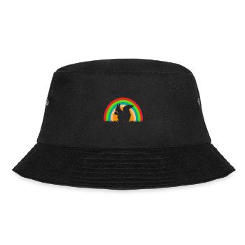 Squirrel Rainbow Color Background Nut - Bucket Hat - black - Front - Lela (165cm)