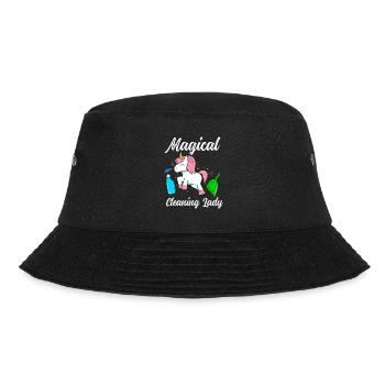 Einhorn-Putzfrau - Bucket Hat - Schwarz - Vorne - Lela (165cm)