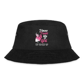 Ich Schweiße Wie Ein Mädchen - Bucket Hat - Schwarz - Vorne - Lela (165cm)
