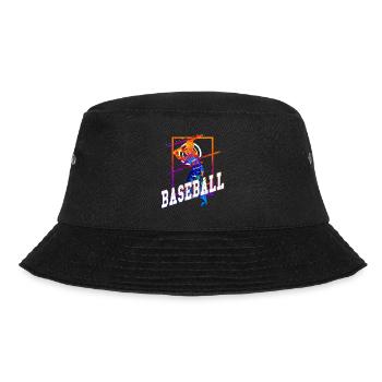 Baseball Baseball Player Vintage Colorful - Bucket Hat - black - Front - Lela (165cm)