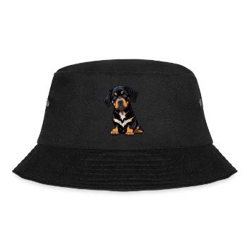 Rottweiler Hund Welpe - Bucket Hat - Schwarz - Vorne - Lela (165cm)