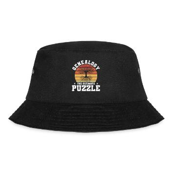 Genealogie Der ultimative Rätsel-Genealoge - Bucket Hat - Schwarz - Vorne - Lela (165cm)