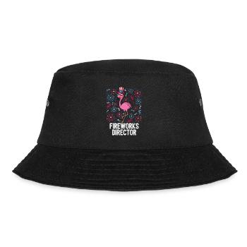 4th Of July Fireworks Director Flamingo US Flag - Bucket Hat - Schwarz - Vorne - Lela (165cm)