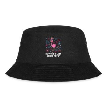 Happy 4th Of July Nurse Crew Flamingo Bird US - Bucket Hat - Schwarz - Vorne - Lela (165cm)