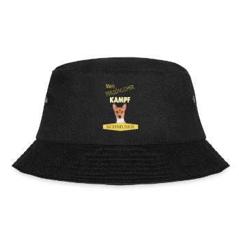Mein persönlicher Kampfschmuser - Basenji - Bucket Hat - Schwarz - Vorne - Lela (165cm)