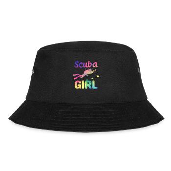 Scuba Girl Lustig Tiefseetauchen Mädchen Taucher - Bucket Hat - Schwarz - Vorne - Lela (165cm)