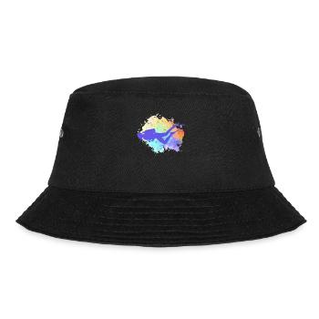 Diving Retro Watercolor Underwater Apnea Diver - Bucket Hat - black - Front - Lela (165cm)