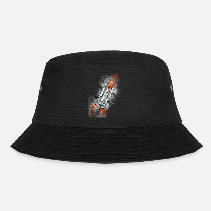 Weltraum-Rakete - Bucket Hat - Schwarz