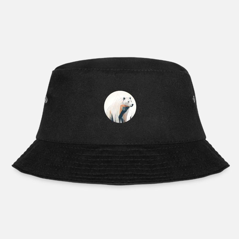 Illustration eines Bären Wald minimalistischen - Bucket Hat - Schwarz