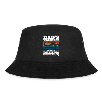 Dad's Workshop Where Dreams Became Reality - Bucket Hat - Schwarz - Vorne - Lela (165cm)