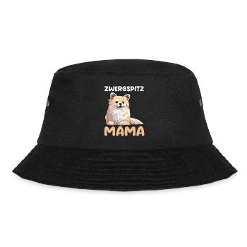 Hund Zwergspitz Mama - Bucket Hat - Schwarz - Vorne - Lela (165cm)