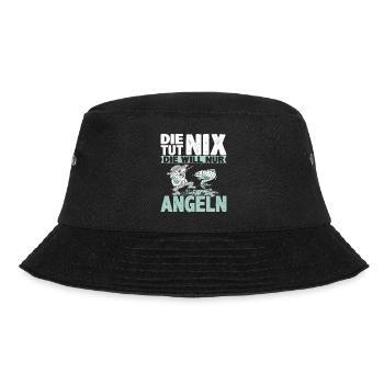 Damen Die tut nix die will nur angeln | Anglerin - Bucket Hat - Schwarz - Vorne - Lela (165cm)