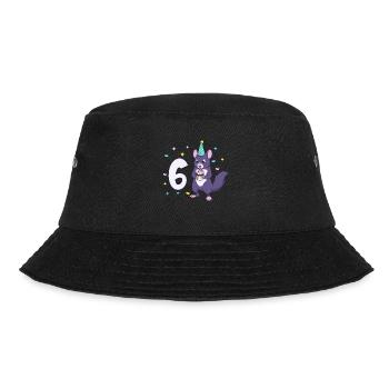 Mit Chinchilla - Kinder Geburtstag 6 Jahre - Bucket Hat - Schwarz - Vorne - Lela (165cm)