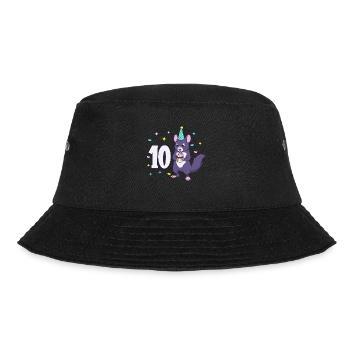Mit Chinchilla - Kinder Geburtstag 10 Jahre - Bucket Hat - Schwarz - Vorne - Lela (165cm)
